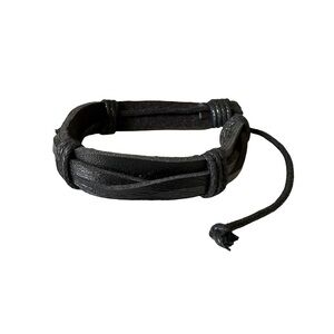 ⭐️ 5 for $25 Black Leather Adjustable Bracelet